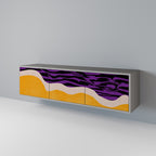 INDEPENDENT BORDER 3-Door TV Stand in Grey Finish