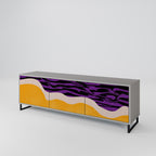 INDEPENDENT BORDER 3-Door TV Stand in Grey Finish