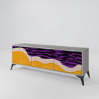 INDEPENDENT BORDER 3-Door TV Stand in Grey Finish