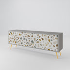 PIECES OF TOMORROW 3-Door TV Stand in Grey Finish