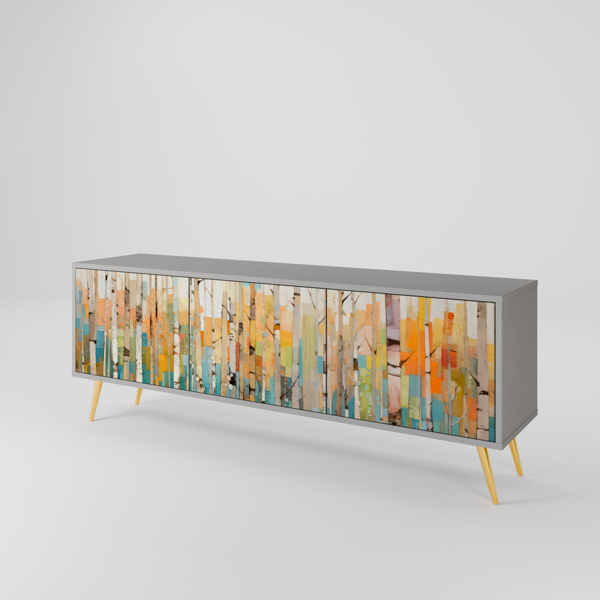 BIRCH KALEIDOSCOPE TV-bänk med 3 dörrar