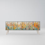 BIRCH KALEIDOSCOPE 3-Door TV Stand in Grey Finish