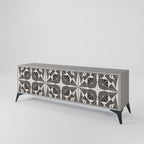 MONOCHROME NEXUS 3-Door TV Stand in Grey Finish