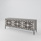 MONOCHROME NEXUS 3-Door TV Stand in Grey Finish