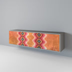 INDIAN FOLK 3-Door TV Stand in Grey Finish