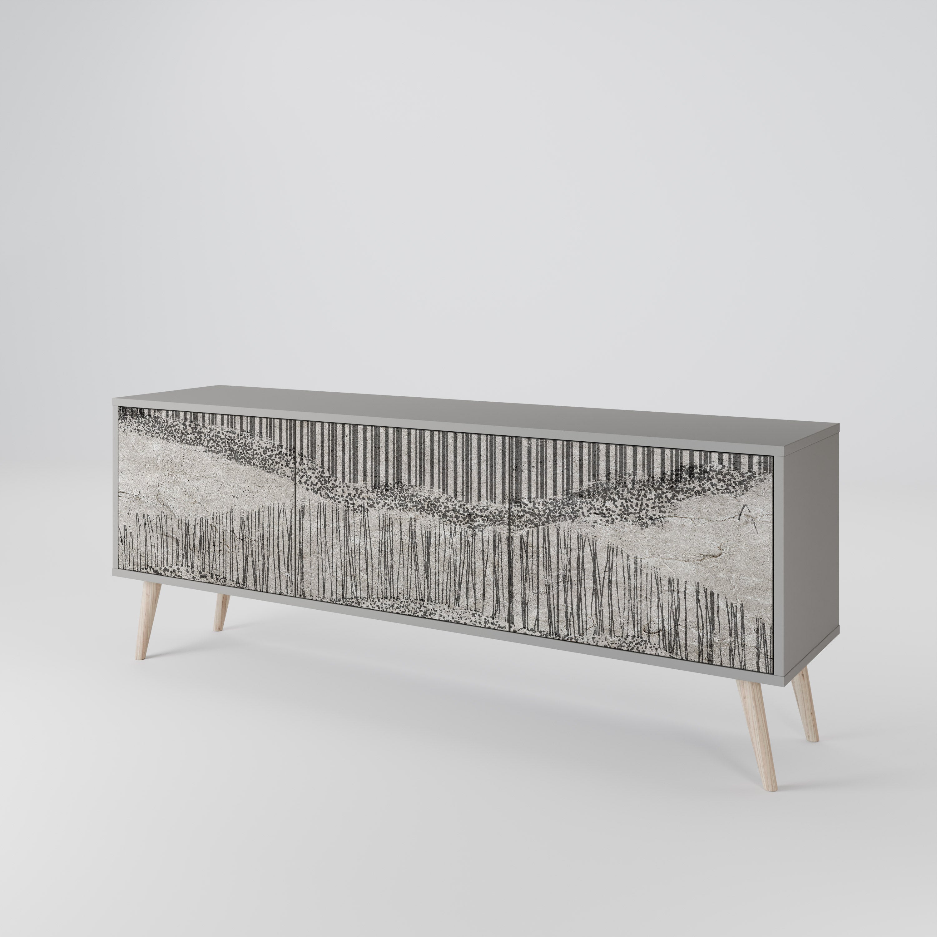 GRAIN LINES 3-Door TV Cabinet