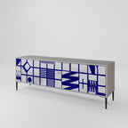 THE RIGHT PLACES 3-Door TV Stand in Grey Finish