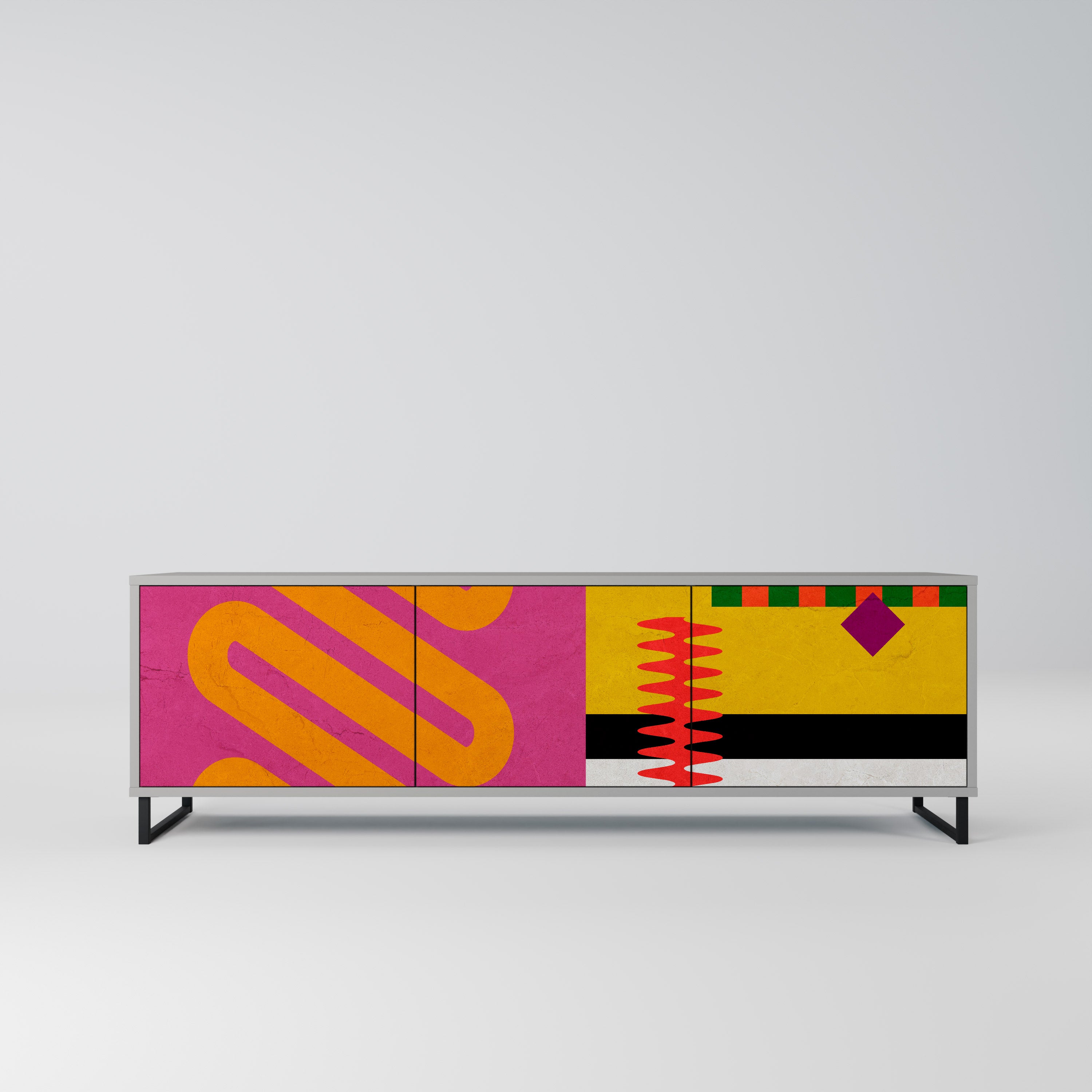 VIVID ART 3-dörrars TV-bänk i grå finish