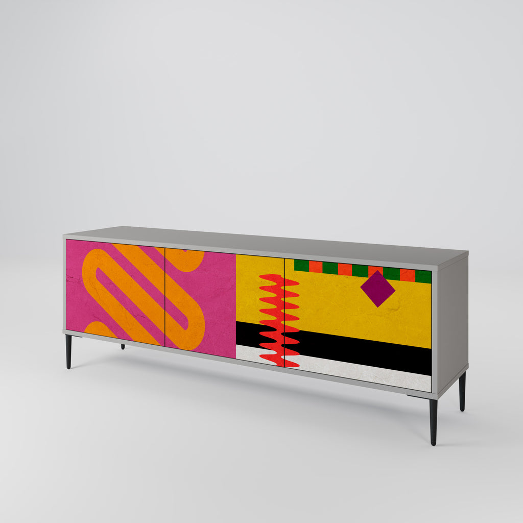 VIVID ART 3-dörrars TV-bänk i grå finish