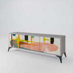 INTERSTELLAR VIBES 3-Door TV Stand in Grey Finish