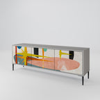 INTERSTELLAR VIBES 3-Door TV Stand in Grey Finish