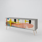 INTERSTELLAR VIBES 3-Door TV Stand in Grey Finish