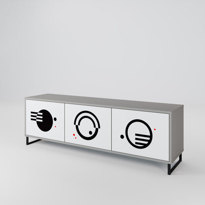 BLACK AND WHITE COMBINATION TV-bänk med 3 dörrar