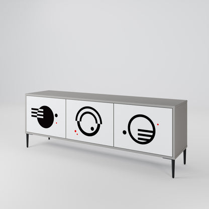 BLACK AND WHITE COMBINATION TV-bänk med 3 dörrar