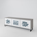 WONDERLAND VEGETATION 3-Door TV Stand in Grey Finish