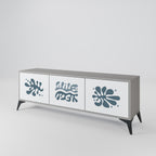 WONDERLAND VEGETATION 3-Door TV Stand in Grey Finish