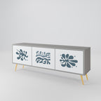 WONDERLAND VEGETATION 3-Door TV Stand in Grey Finish