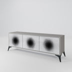 BLACK HOLE 3-Door TV Stand in Grey Finish