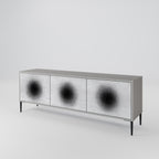 BLACK HOLE 3-Door TV Stand in Grey Finish