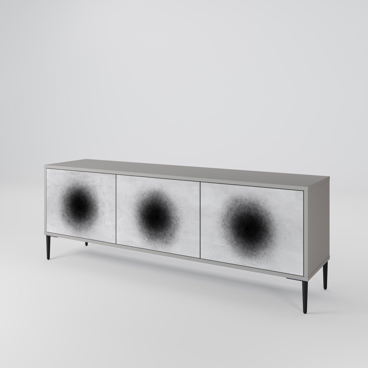 BLACK HOLE TV-bänk med 3 dörrar