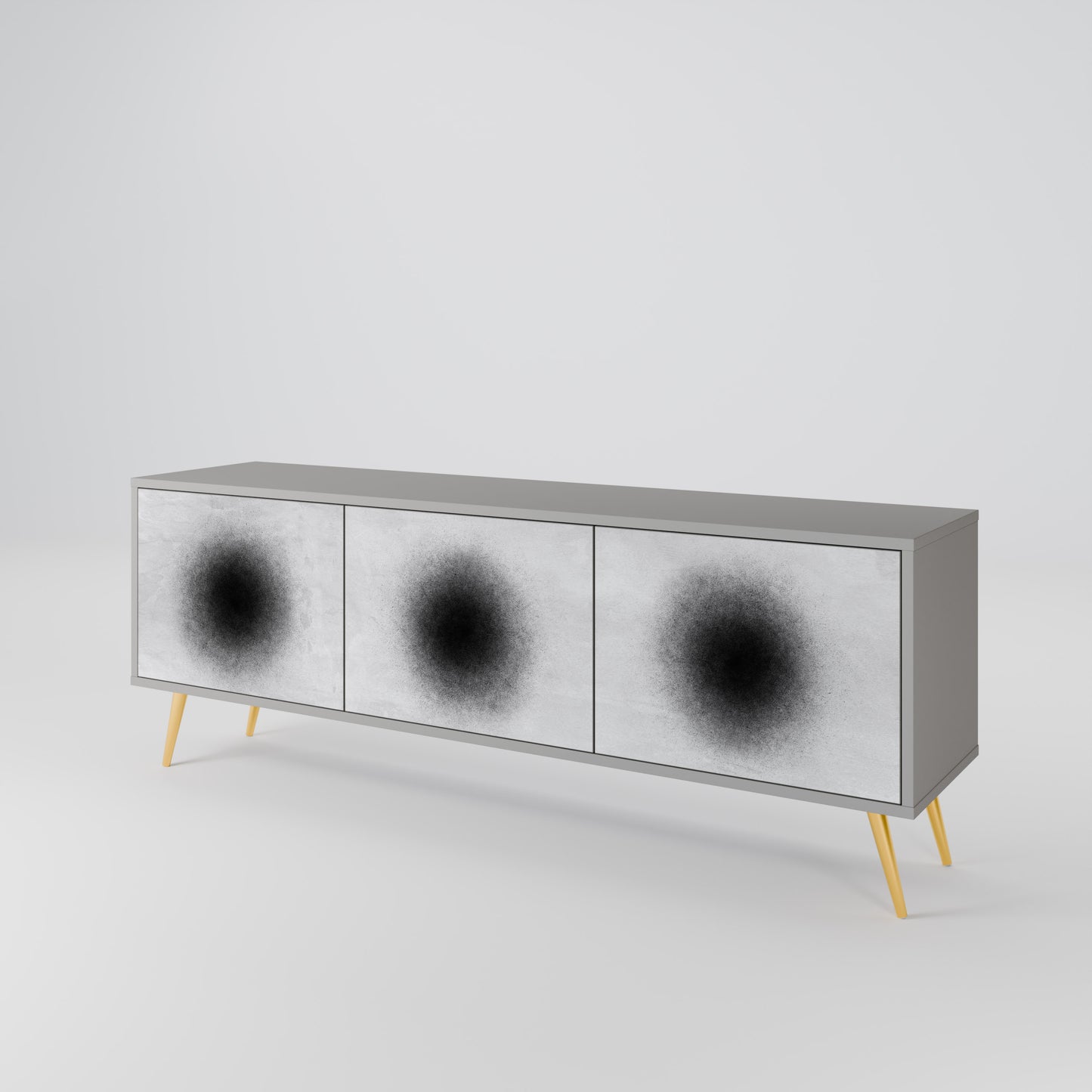 BLACK HOLE TV-bänk med 3 dörrar