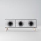 BLACK HOLE 3-Door TV Stand in Grey Finish