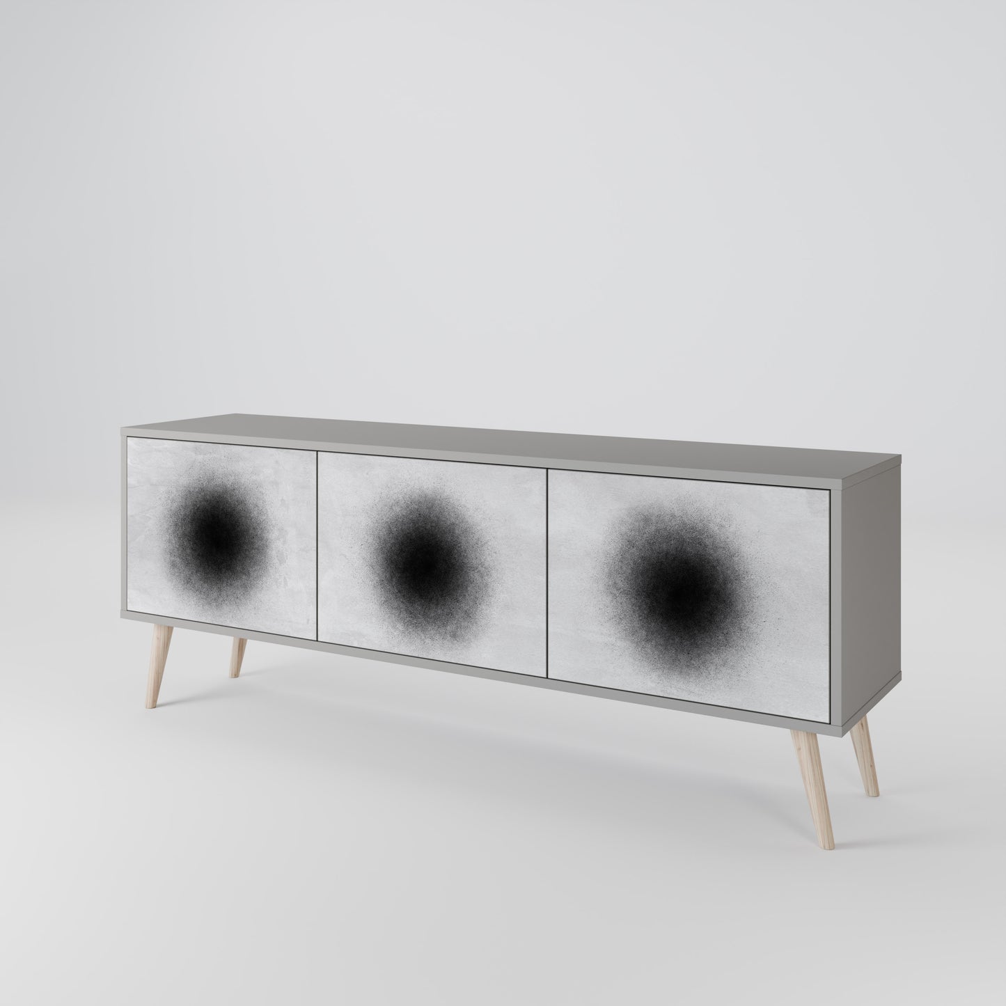 BLACK HOLE TV-bänk med 3 dörrar