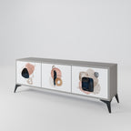 COLORFUL SHAPES 3-Door TV Stand in Grey Finish