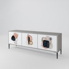 COLORFUL SHAPES 3-Door TV Stand in Grey Finish