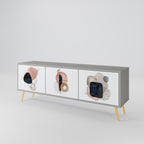 COLORFUL SHAPES 3-Door TV Stand in Grey Finish