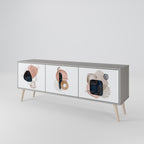 COLORFUL SHAPES 3-Door TV Stand in Grey Finish