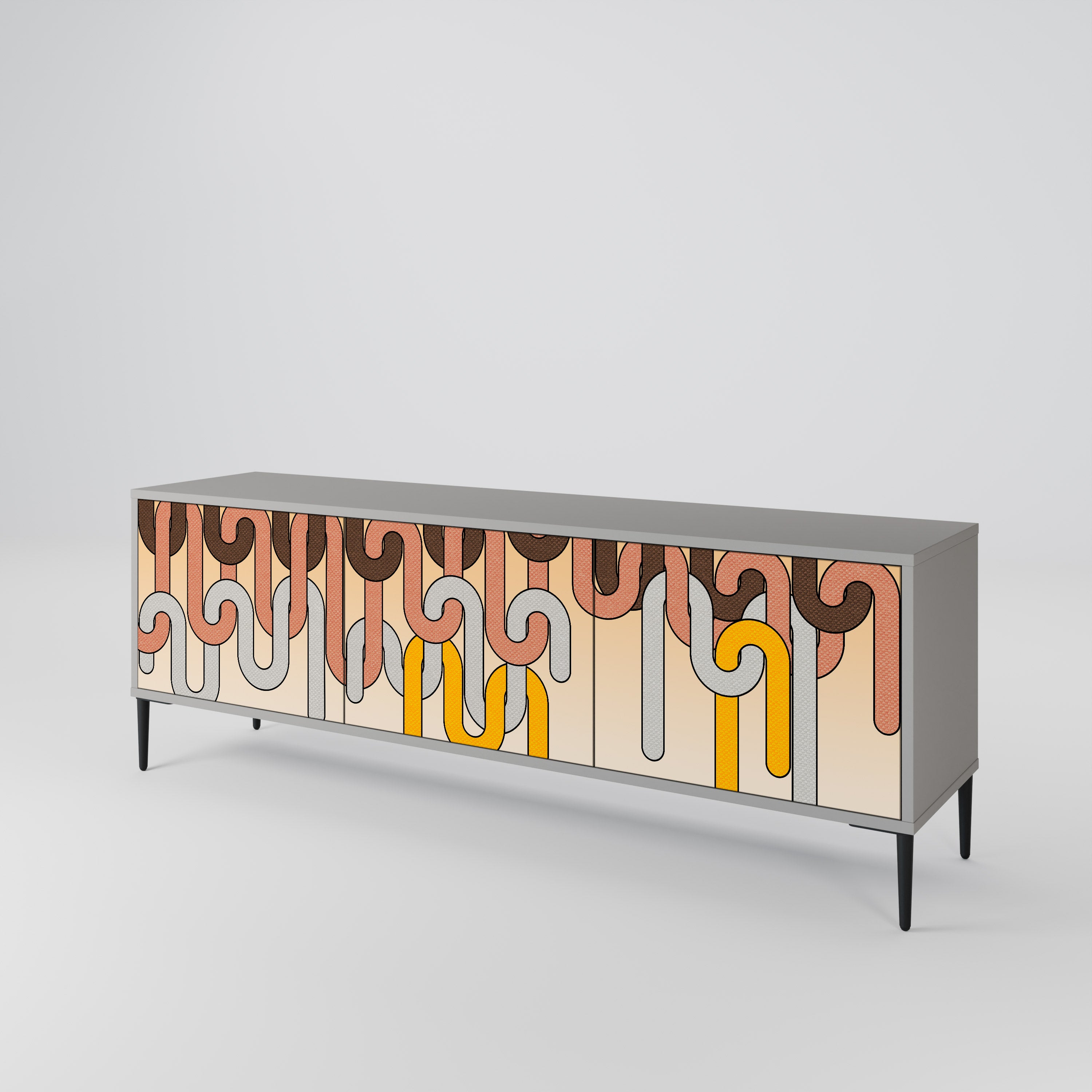 COLORFUL STRINGS 3-Door TV Cabinet