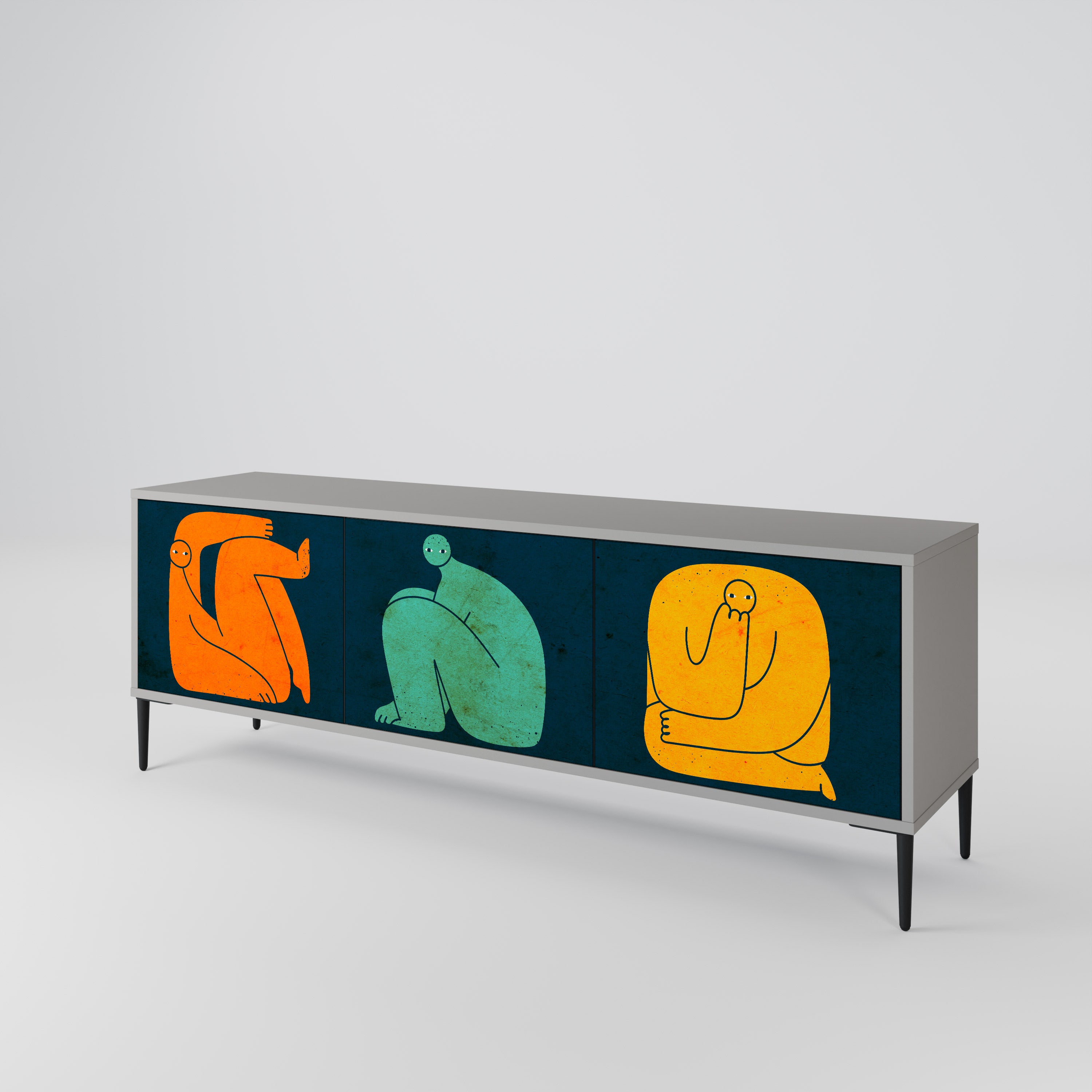 TOGETHER BUT SEPARATELY 3-Door TV Cabinet