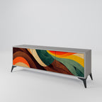 COLORFUL STRANDS 3-Door TV Stand in Grey Finish