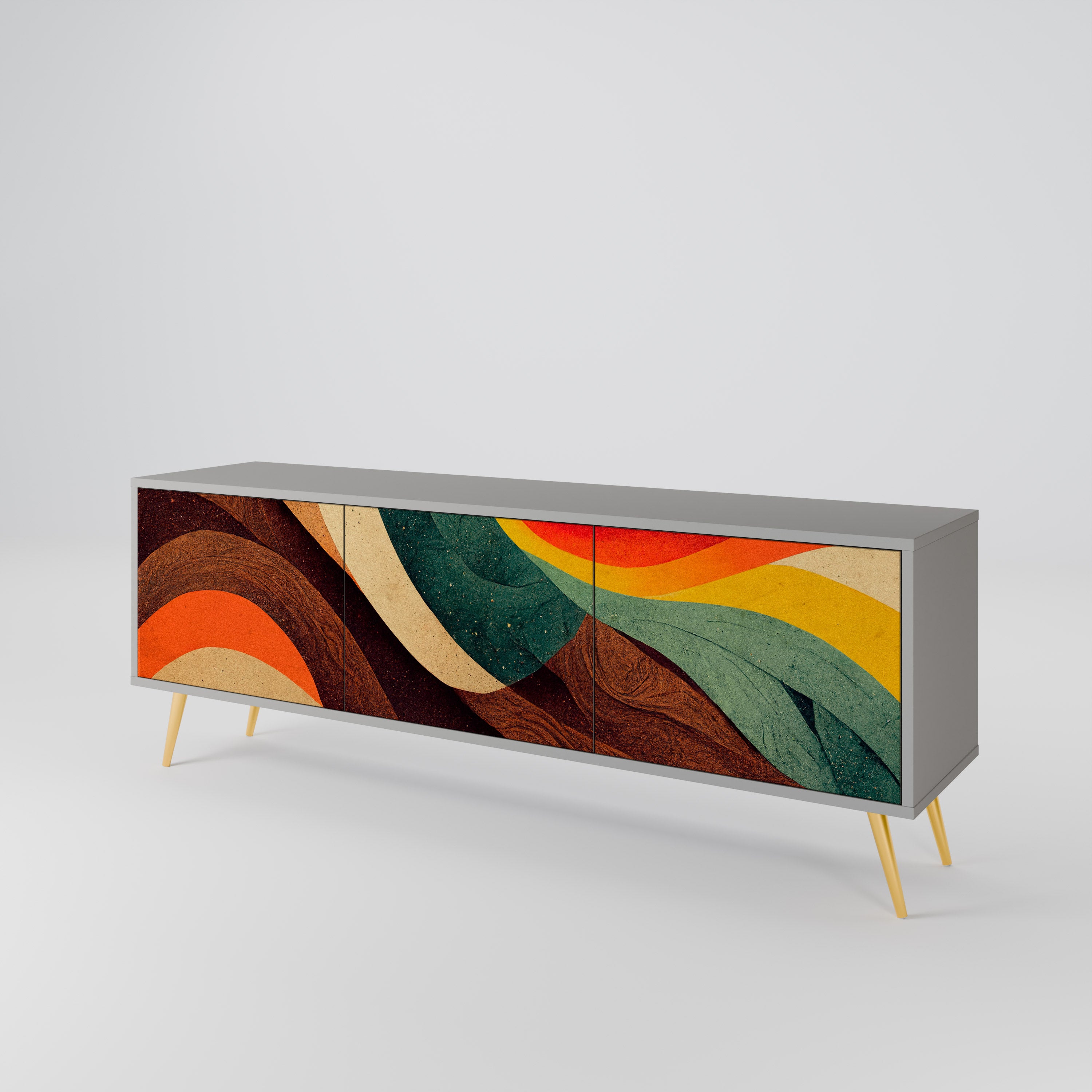 COLORFUL STRANDS TV-bänk med 3 dörrar