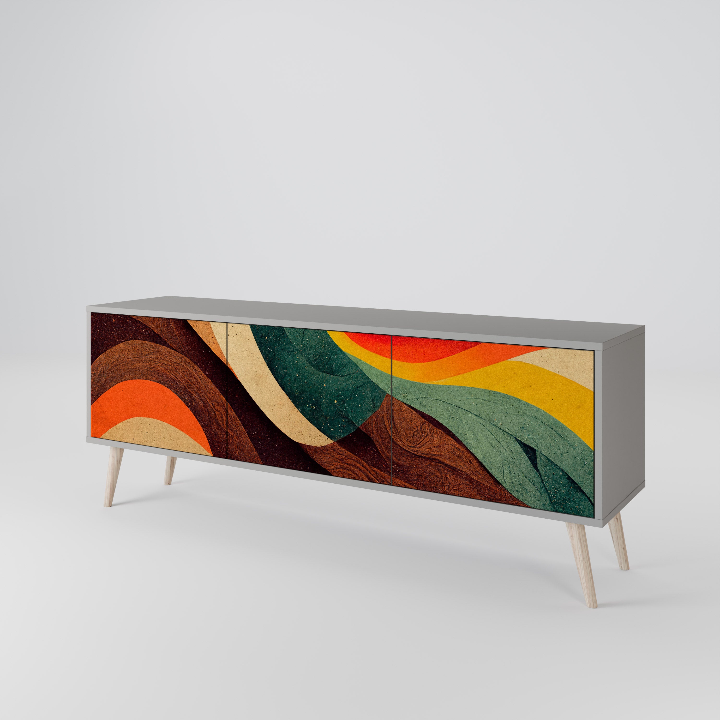 COLORFUL STRANDS TV-bänk med 3 dörrar