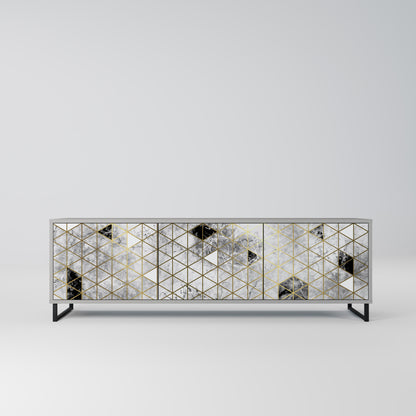 ASHEN ARIA 3-Door TV Stand in Grey Finish