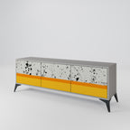 DYED BY ORANGE 3-Door TV Stand in Grey Finish