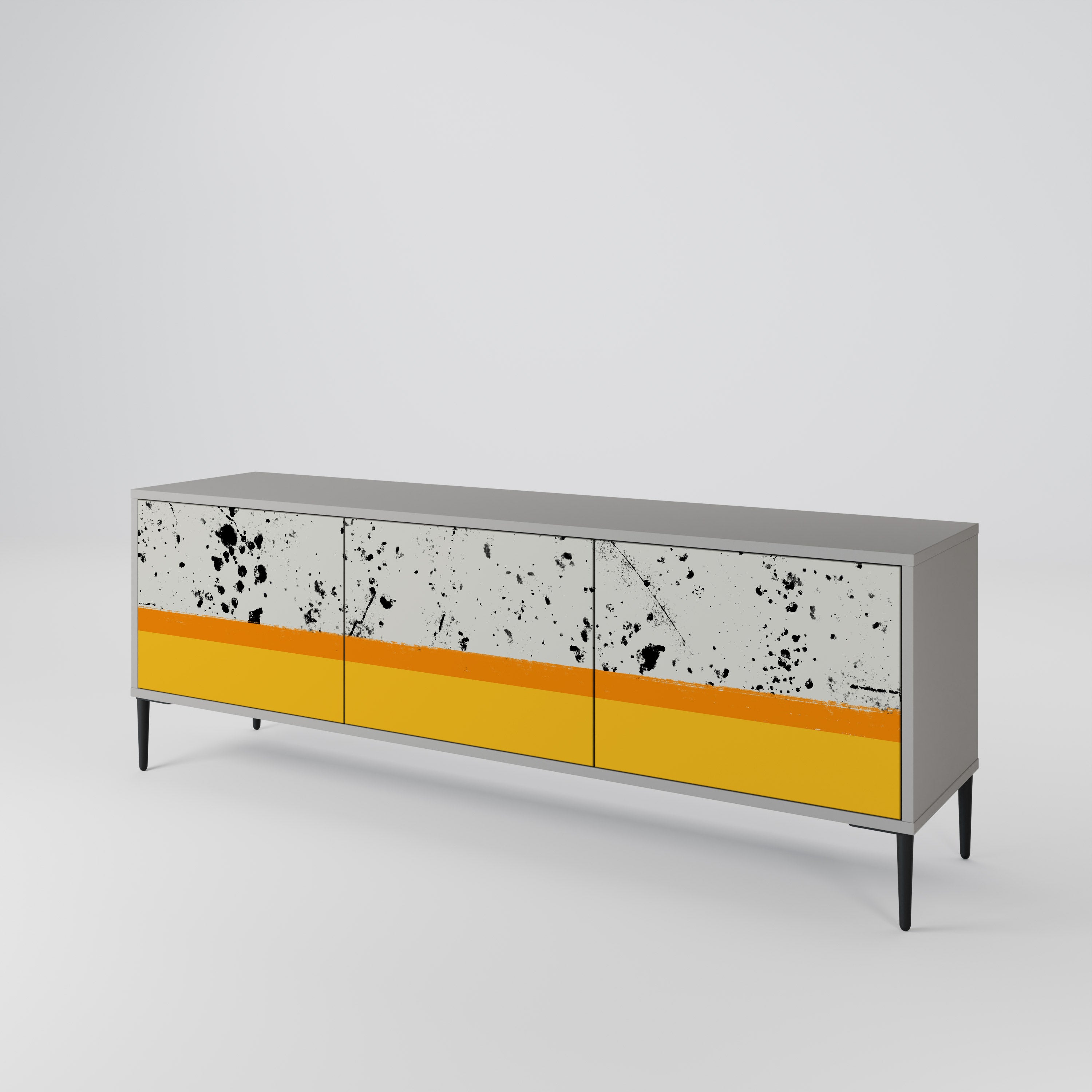 DYED BY ORANGE 3-Door TV Cabinet