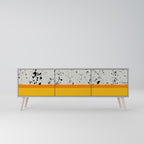 DYED BY ORANGE 3-Door TV Stand in Grey Finish