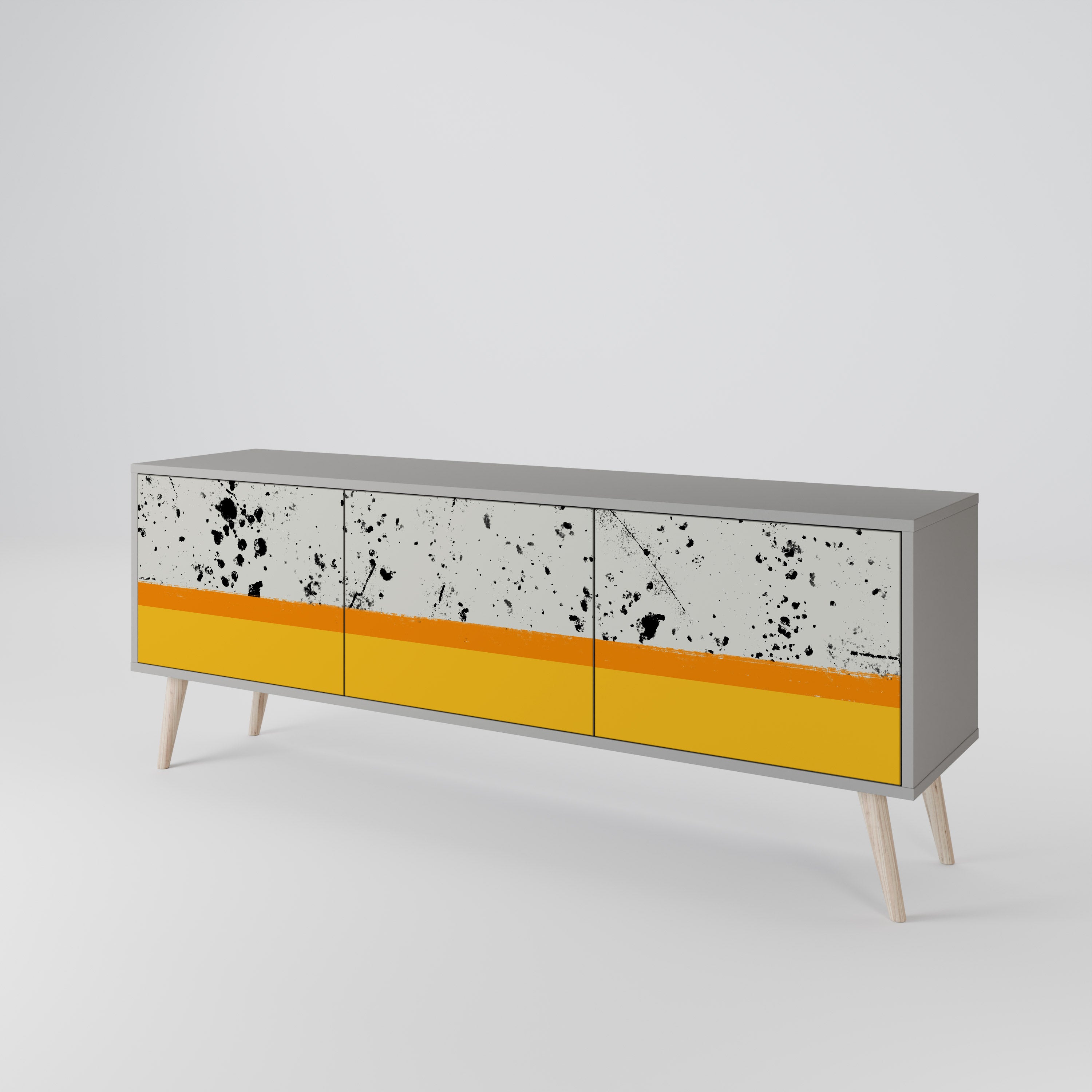 DYED BY ORANGE 3-Door TV Cabinet