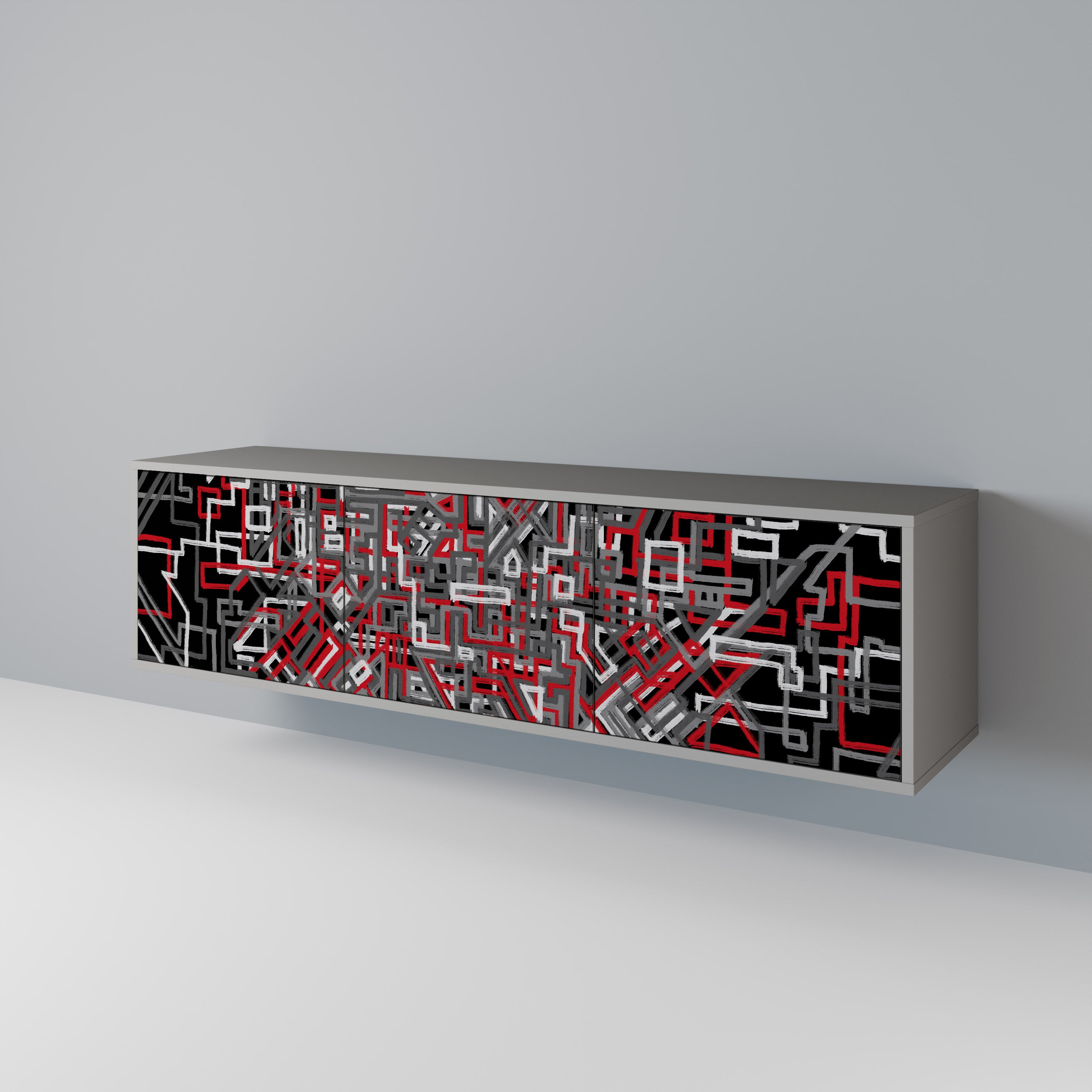 BROKEN LINES 3-Door TV Cabinet