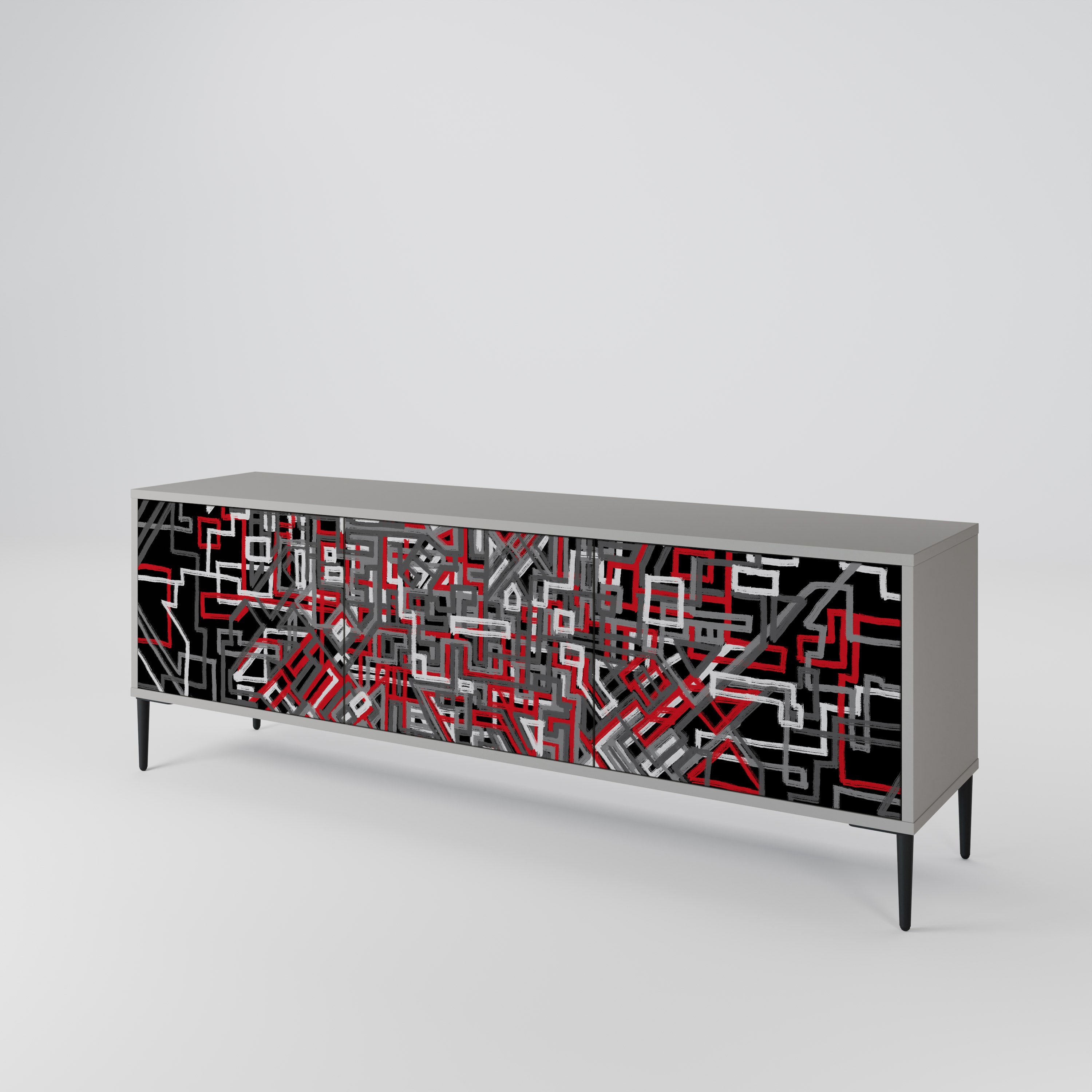 BROKEN LINES 3-Door TV Cabinet