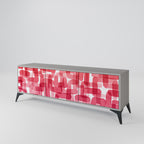 KALEIDOSCOPIC CUBISM 3-Door TV Stand in Grey Finish