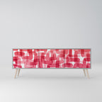 KALEIDOSCOPIC CUBISM 3-Door TV Stand in Grey Finish