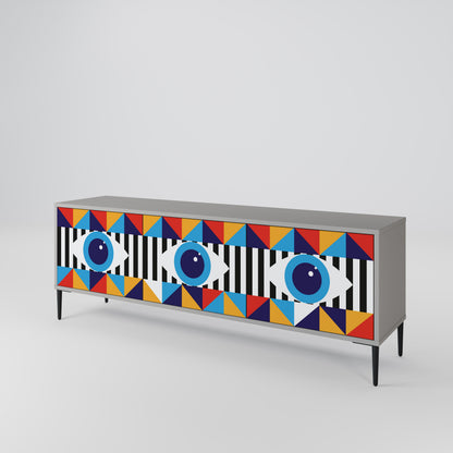 ABSTRACTION AND GEOMETRY TV-bänk med 3 dörrar