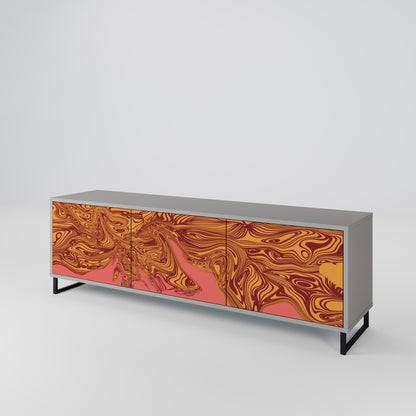 FLOATING THOUGHTS 3-Door TV Stand in Grey Finish