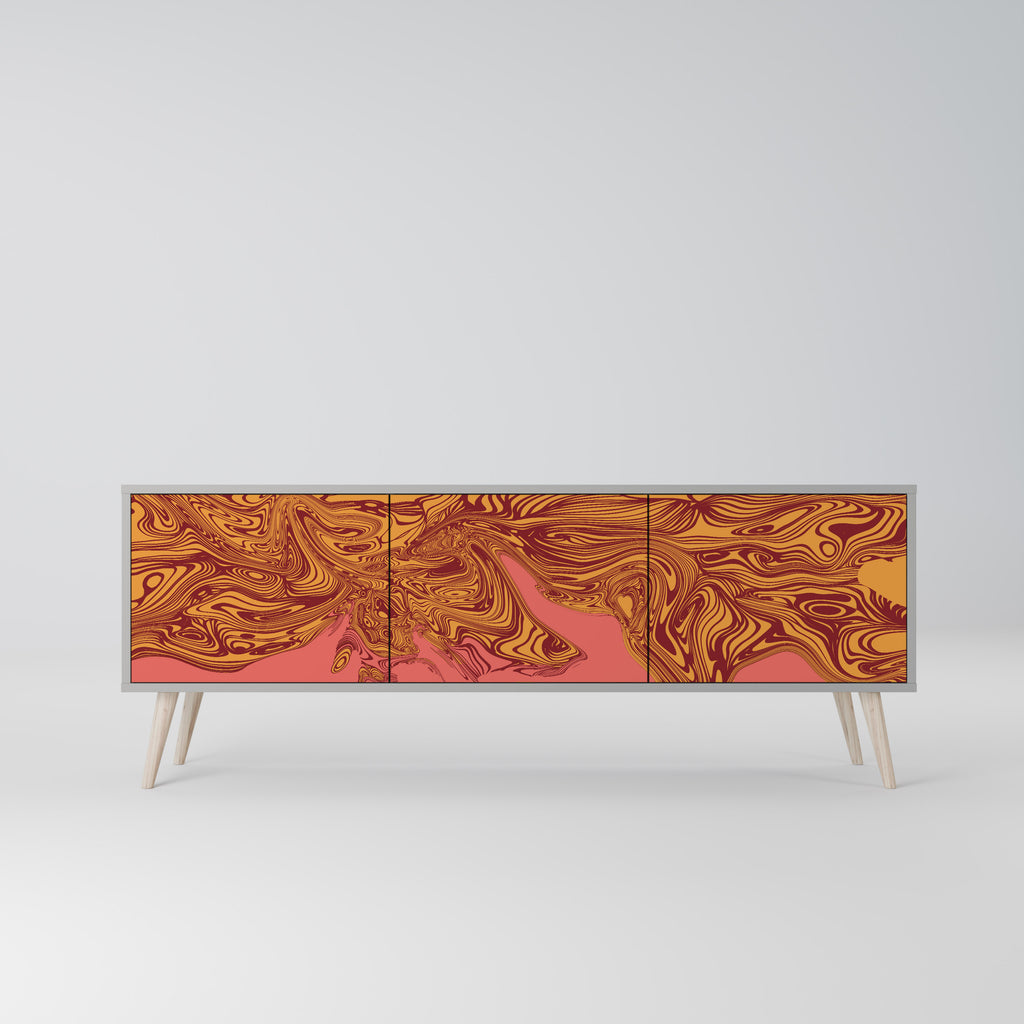 FLOATING THOUGHTS 3-Door TV Stand in Grey Finish