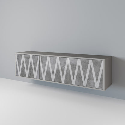 SOLID ZIG ZAG 3-dörrars TV-bänk i grå finish