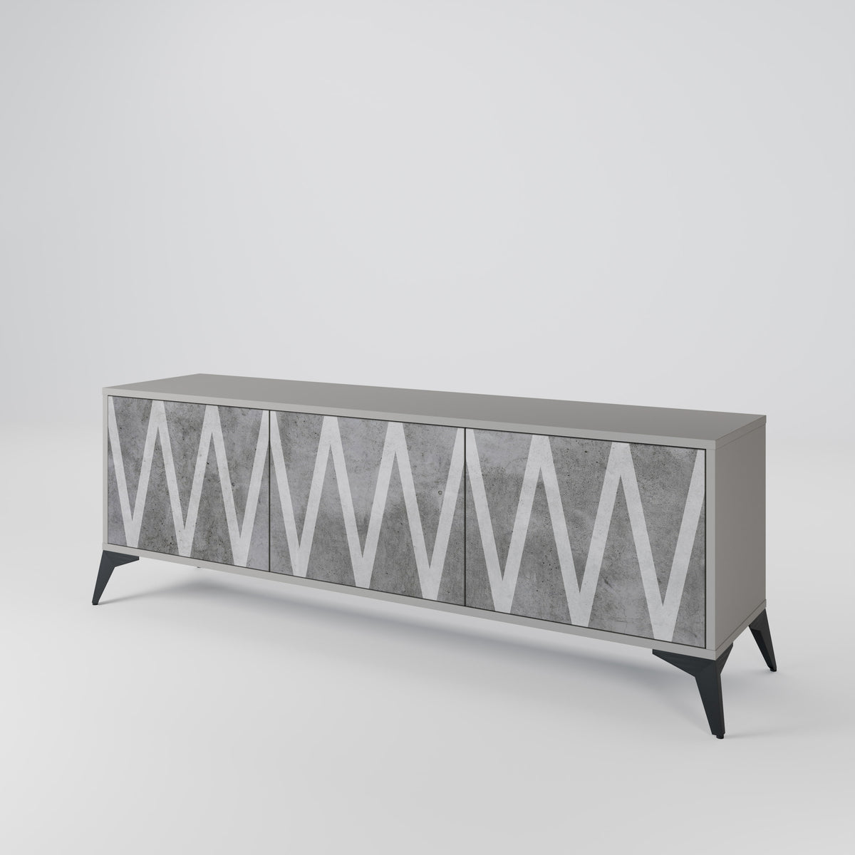 SOLID ZIG ZAG 3-Door TV Cabinet